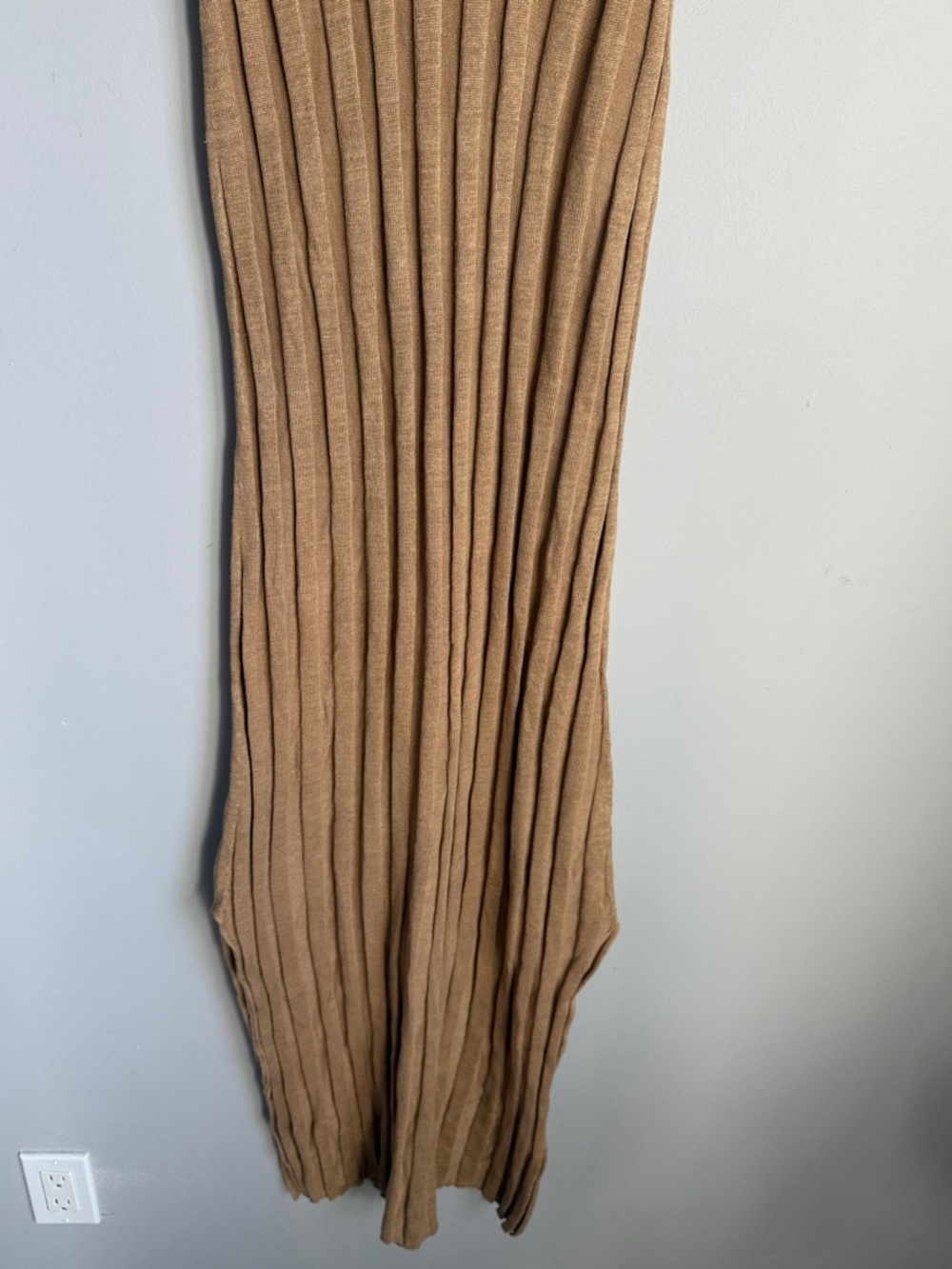 Loulou Studio beige ribbed knit sleeveless midi dress - Picture 7 of 12